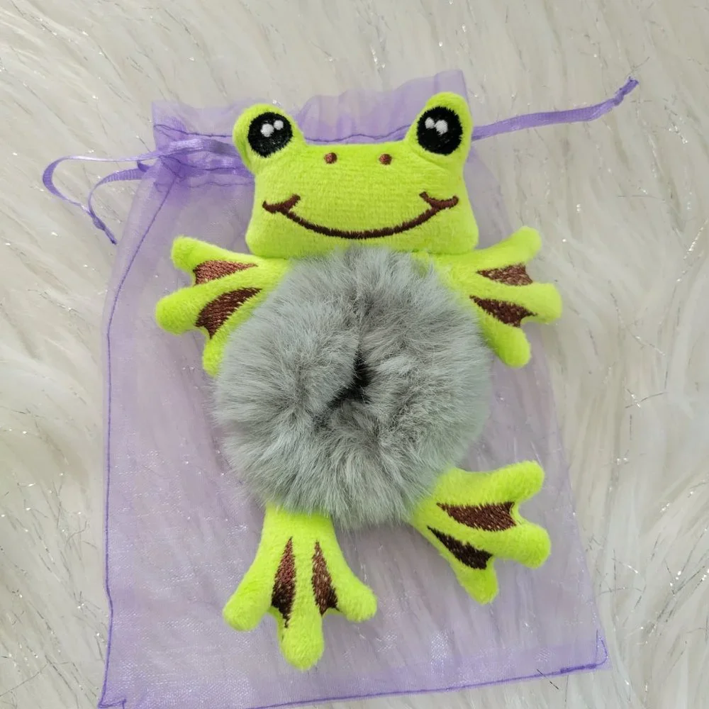 Set of 2 Plush Frog Scrunchies